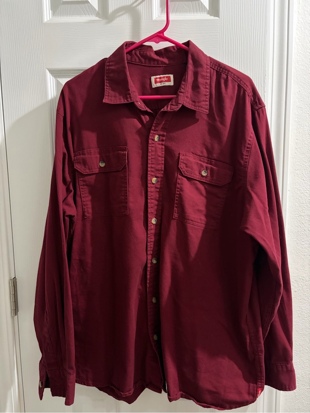 Wrangler Burgundy Long-Sleeve Button Shirt